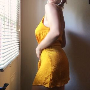 Topshop Orange silky slip dress